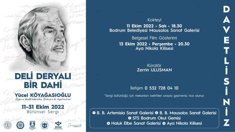Deli Deryalı Bir Dahi “Yücel Köyağasıoğlu” sergisi Bodrum’da

