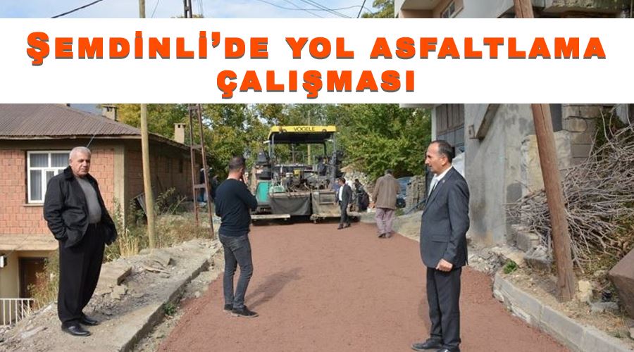 Şemdinli’de yol asfaltlama çalışması