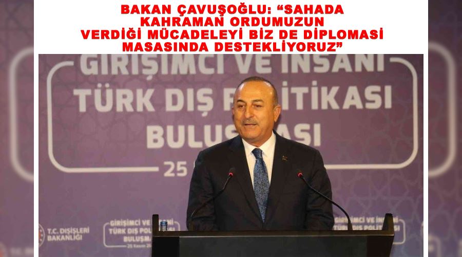 Bakan Çavuşoğlu: “Sahada kahraman ordumuzun verdiği mücadeleyi biz de diplomasi masasında destekliyoruz”