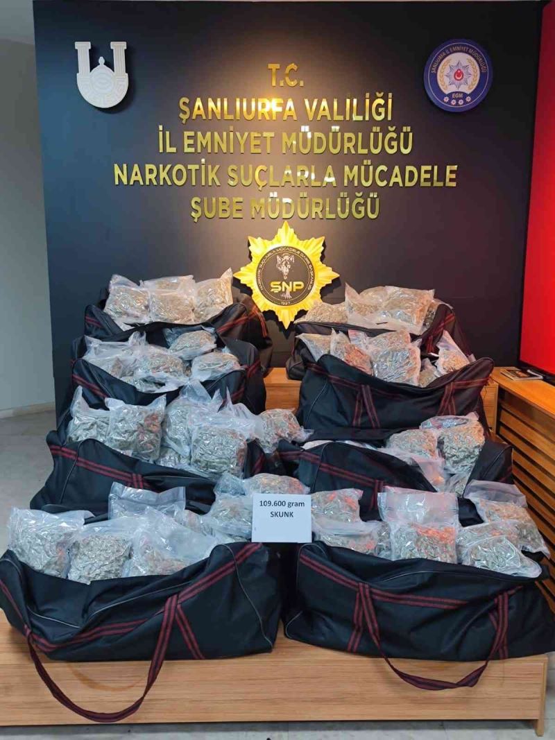 Şanlıurfa’da 109 kilo uyuşturucu ele geçirildi
