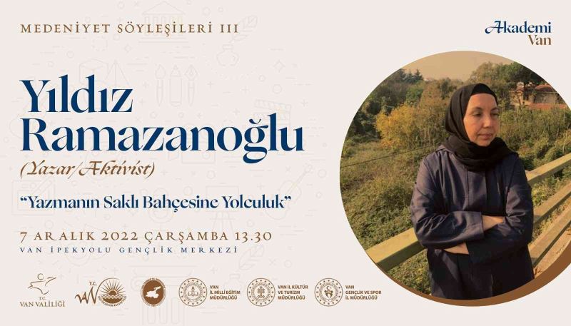 Yazar Yıldız Ramazanoğlu Van’da söyleşi düzenleyecek