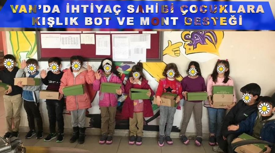 Van’da ihtiyaç sahibi çocuklara kışlık bot ve mont desteği