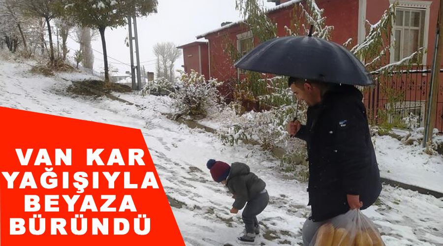 Van kar yağışıyla beyaza büründü