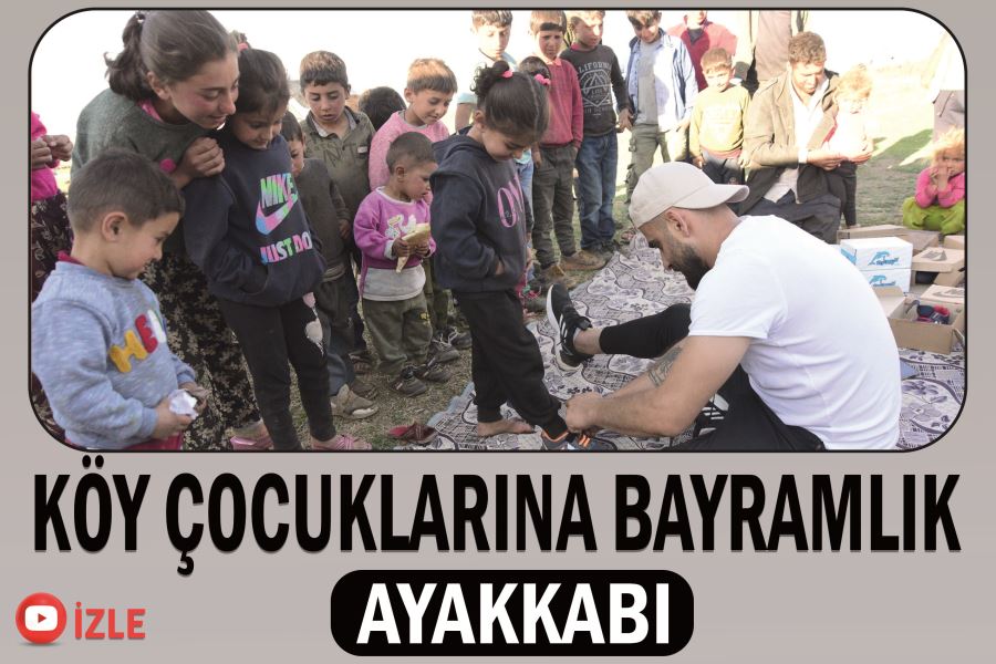 Köy çocuklarına bayramlık ayakkabı