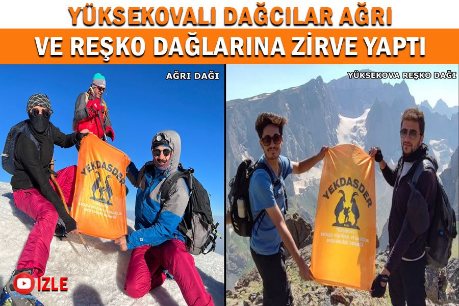 Yüksekovalı dağcılar Ağrı ve Reşko dağlarına zirve yaptı