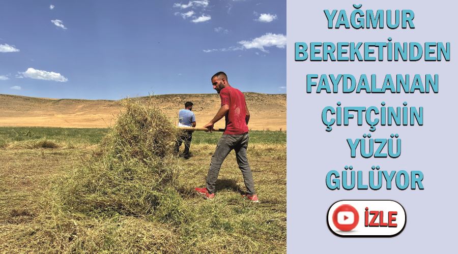Yağmur bereketinden faydalanan çiftçinin yüzü gülüyor