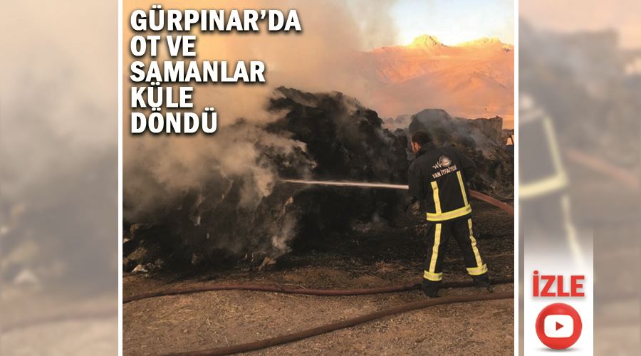Gürpınar’da ot ve samanlar küle döndü