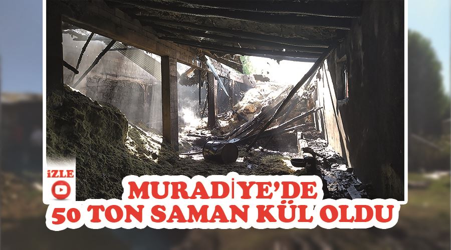 Muradiye’de 50 ton saman kül oldu