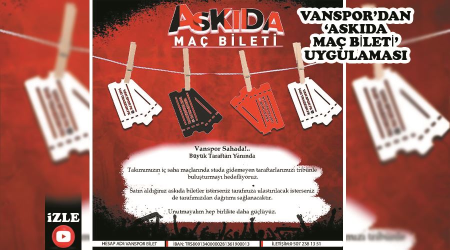 Vanspor’dan ‘Askıda maç bileti’ uygulaması