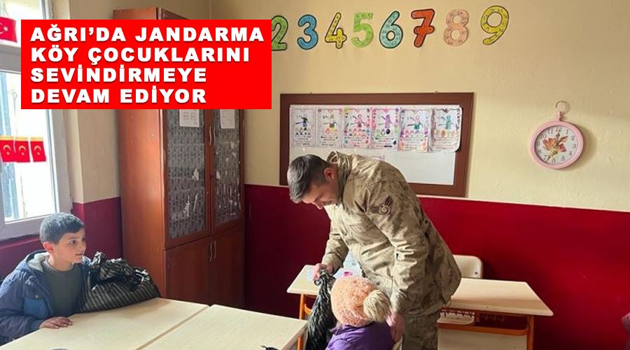 Ağrı’da jandarma köy çocuklarını sevindirmeye devam ediyor