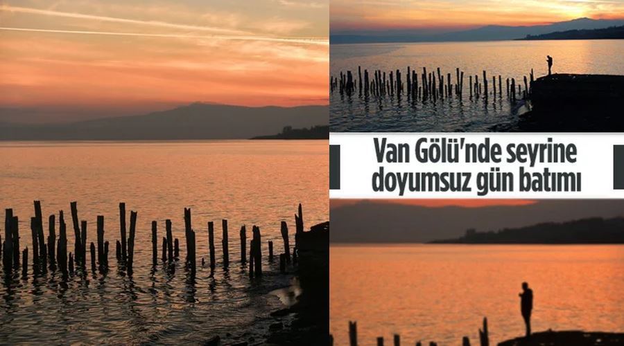 Van Gölü’nde seyrine doyumsuz gün batımı