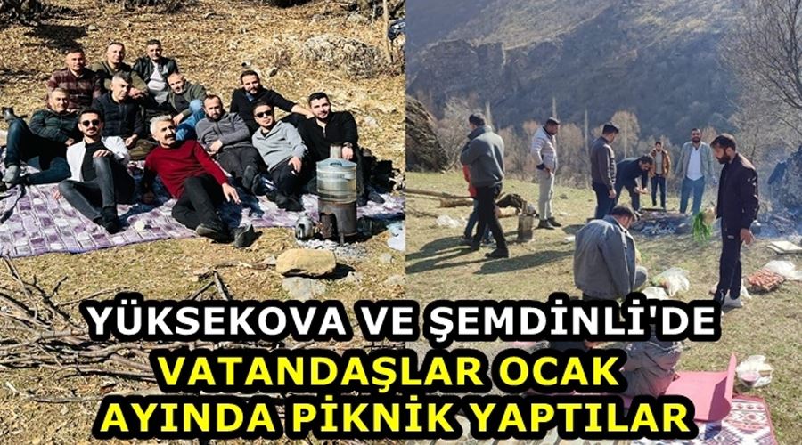 Yüksekova ve Şemdinli vatandaşlar Ocak ayında piknik yaptılar