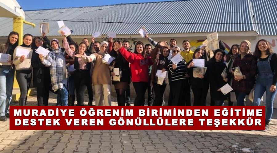 Muradiye Öğrenim Biriminden eğitime destek veren gönüllülere teşekkür