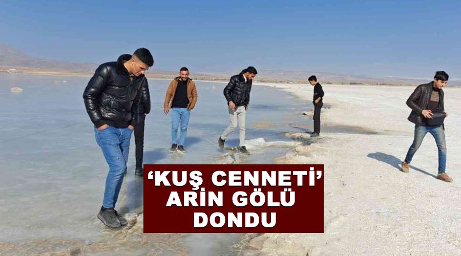‘Kuş Cenneti’ Arin Gölü dondu
