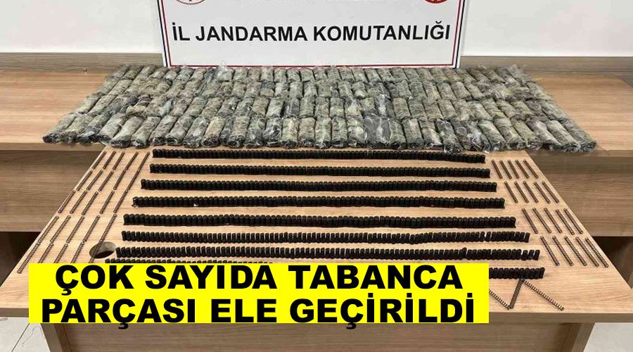 Çok sayıda tabanca parçası ele geçirildi