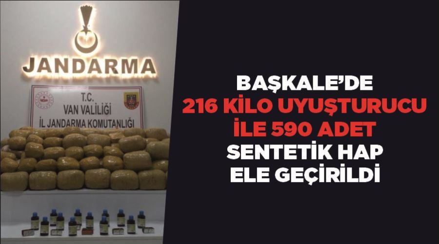 Başkale’de 216 kilo uyuşturucu ile 590 adet sentetik hap ele geçirildi