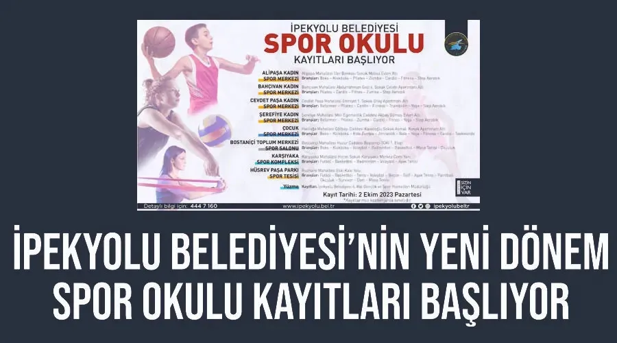 İpekyolu Belediyesi’nin yeni dönem spor okulu kayıtları başlıyor