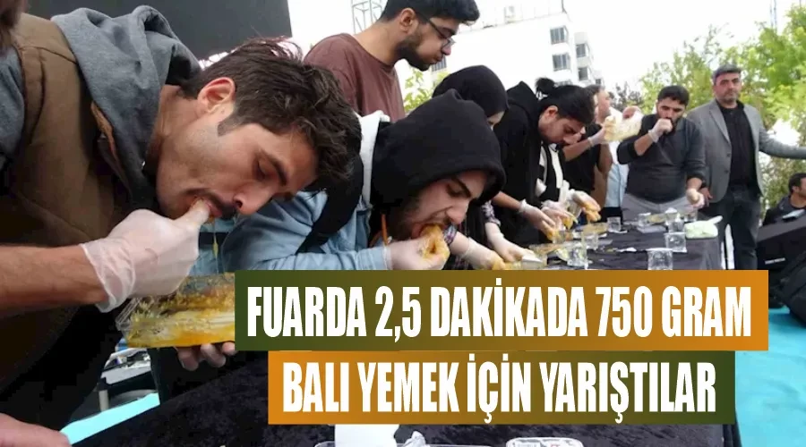 Fuarda 2,5 dakikada 750 gram balı yemek için yarıştılar