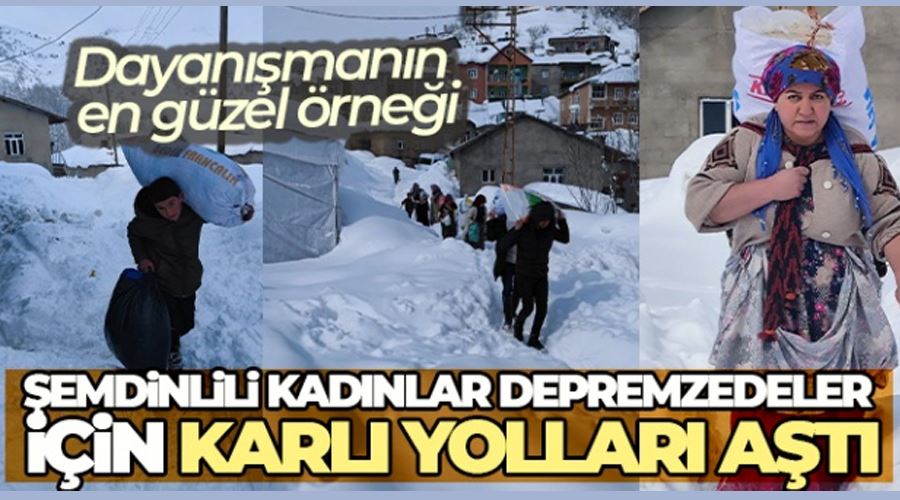 Şemdinlili kadınlar depremzedeler için karlı yolları aştı