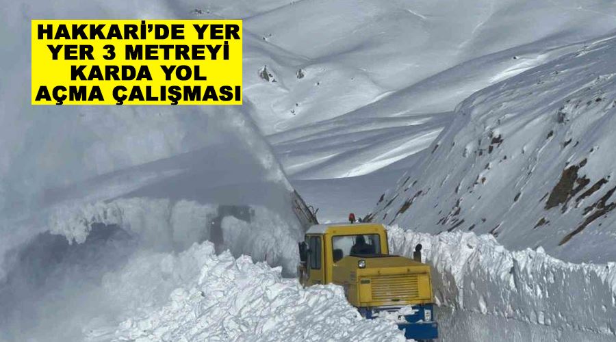 Hakkari’de yer yer 3 metreyi karda yol açma çalışması