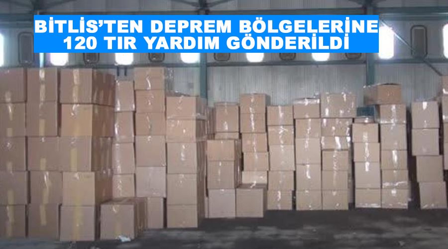 Bitlis’ten deprem bölgelerine 120 tır yardım gönderildi