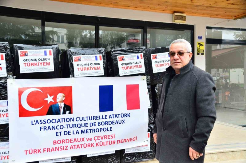 Fransa’dan gelen gurbetçi, depremzedelere yardım gönderdi
