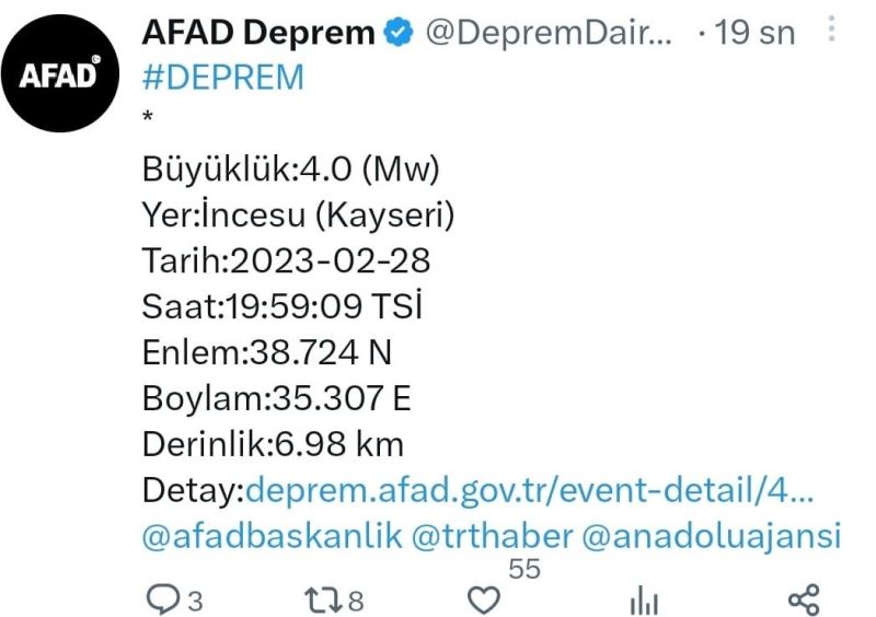 Kayseri ikinci kez sallandı
