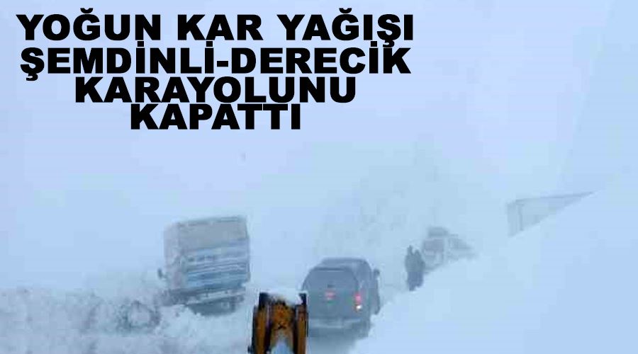 Yoğun kar yağışı Şemdinli-Derecik karayolunu kapattı