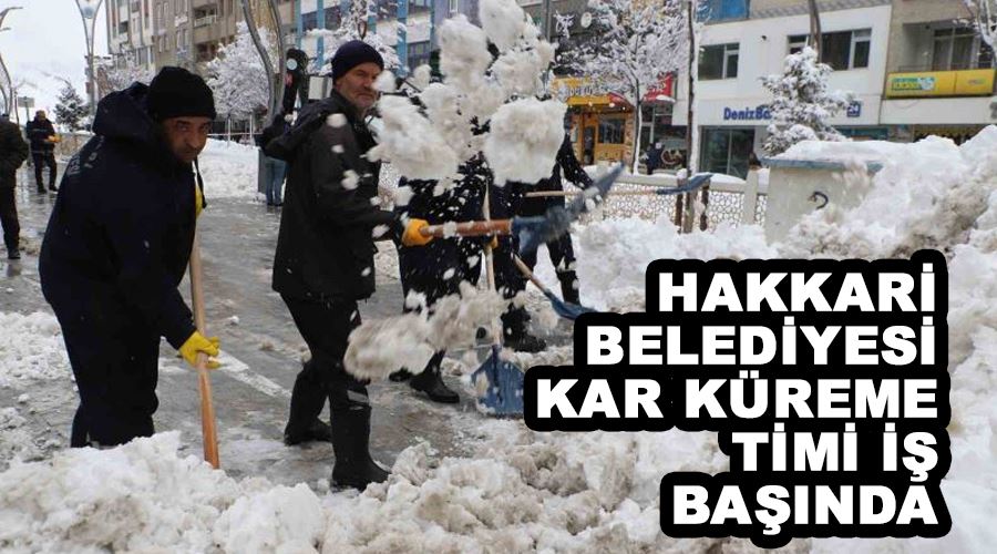 Hakkari Belediyesi kar küreme timi iş başında