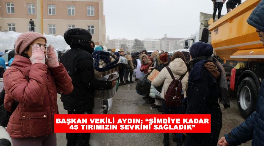 Başkan Vekili Aydın: “Şimdiye kadar 45 tırımızın sevkini sağladık”