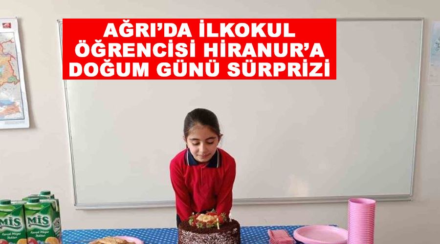 Ağrı’da ilkokul öğrencisi Hiranur’a doğum günü sürprizi