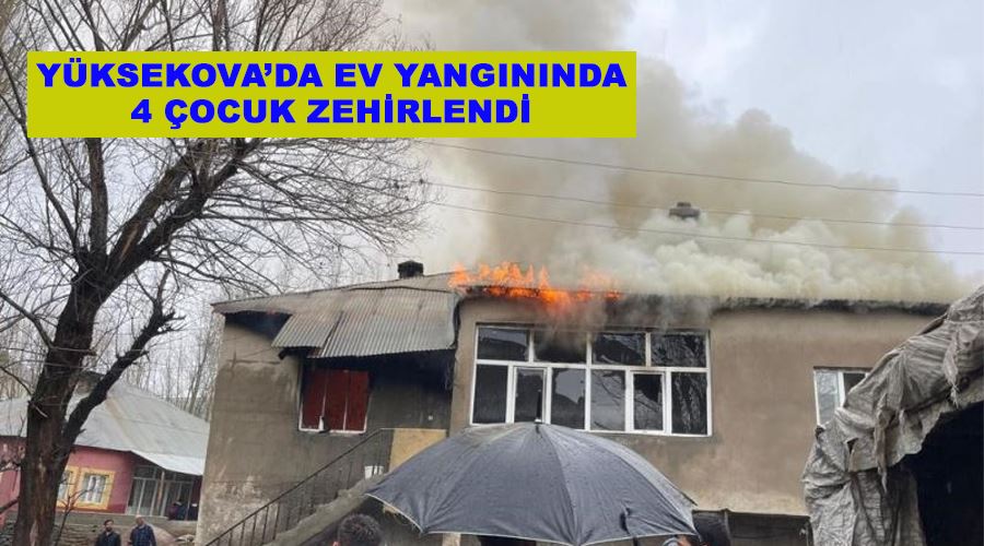 Yüksekova’da ev yangınında 4 çocuk zehirlendi
