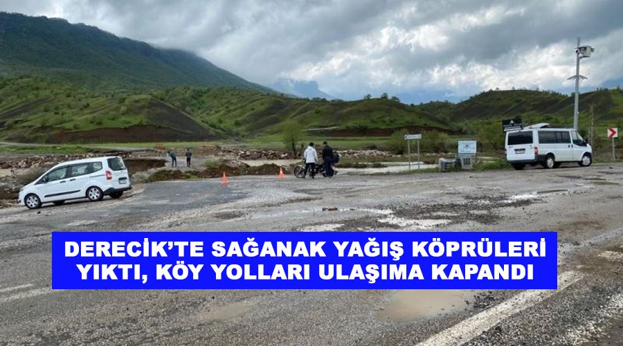 Derecik’te sağanak yağış köprüleri yıktı, köy yolları ulaşıma kapandı