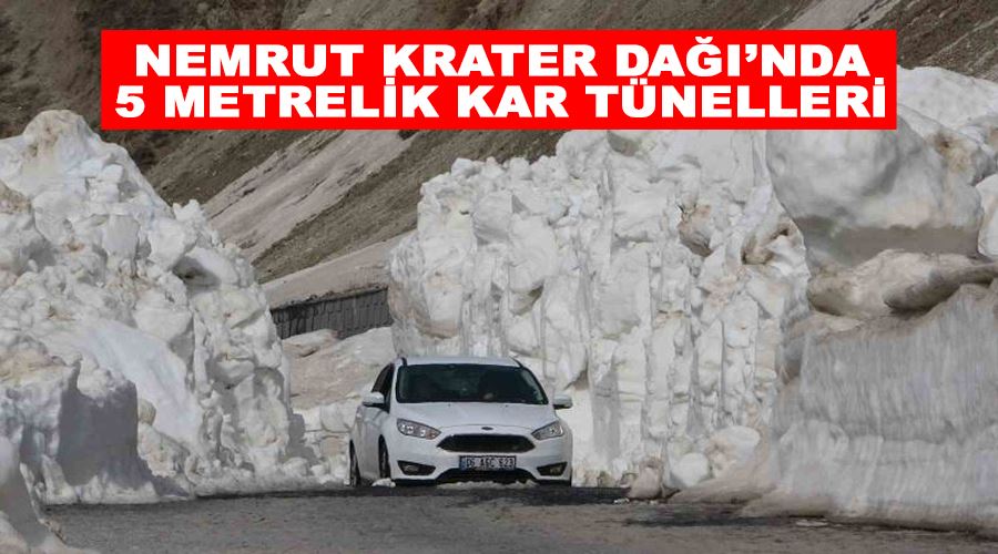 Nemrut Krater Dağı’nda 5 metrelik kar tünelleri