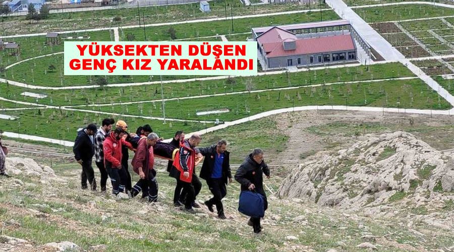 Yüksekten düşen genç kız yaralandı