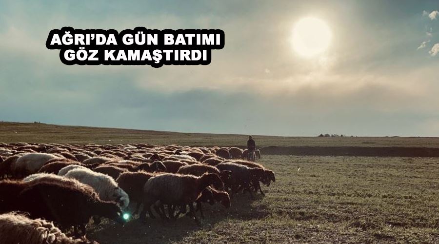Ağrı’da gün batımı göz kamaştırdı
