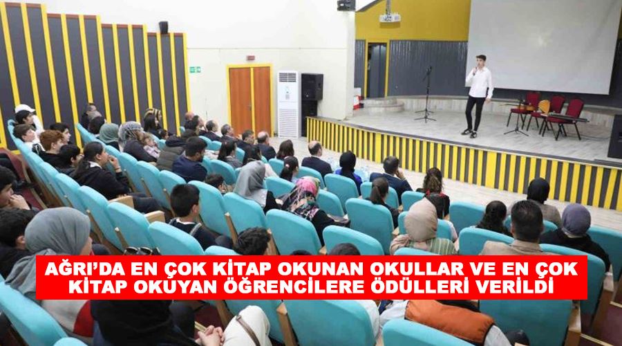 Ağrı’da en çok kitap okunan okullar ve en çok kitap okuyan öğrencilere ödülleri verildi