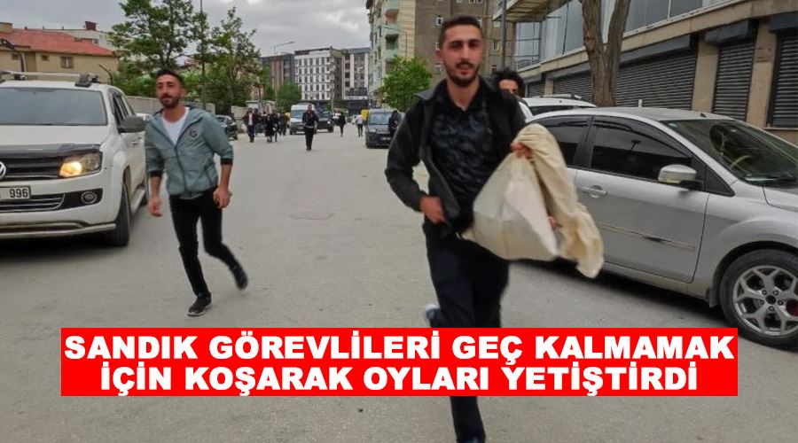 Sandık görevlileri geç kalmamak için koşarak oyları yetiştirdi
