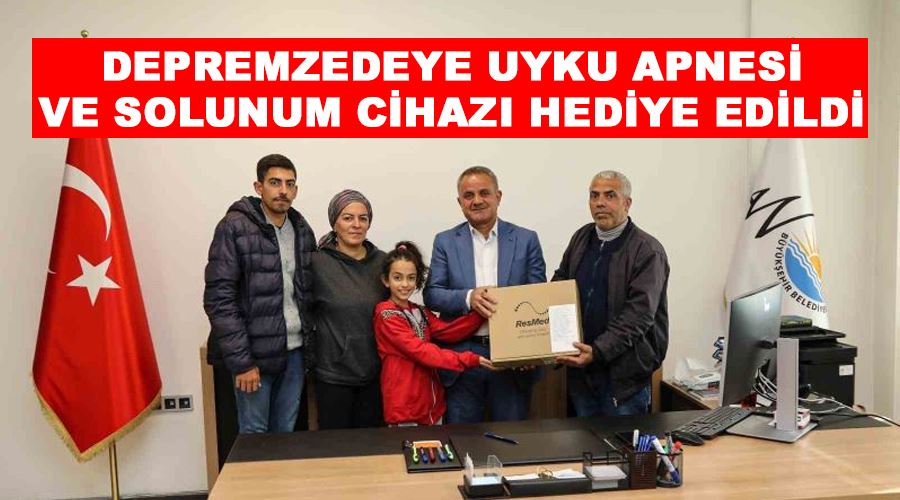 Depremzedeye uyku apnesi ve solunum cihazı hediye edildi