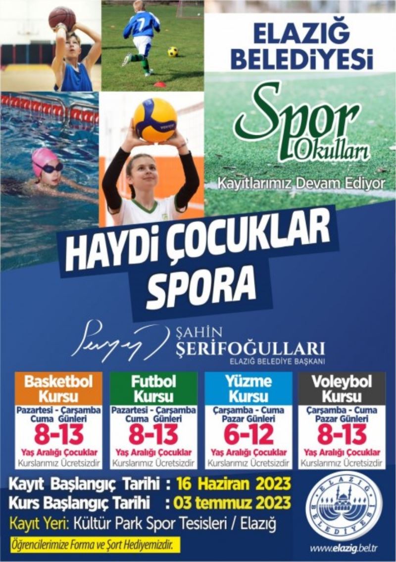 Elazığ Belediyesinin ücretsiz yaz spor kursları başlıyor
