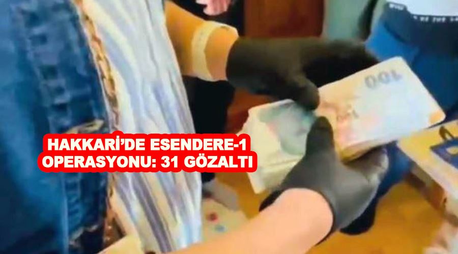 Hakkari’de Esendere-1 Operasyonu: 31 gözaltı
