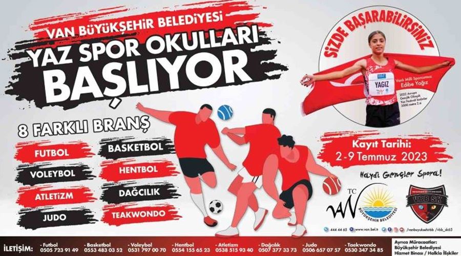 Van Büyükşehir Belediyesinden ücretsiz yaz spor okulları
