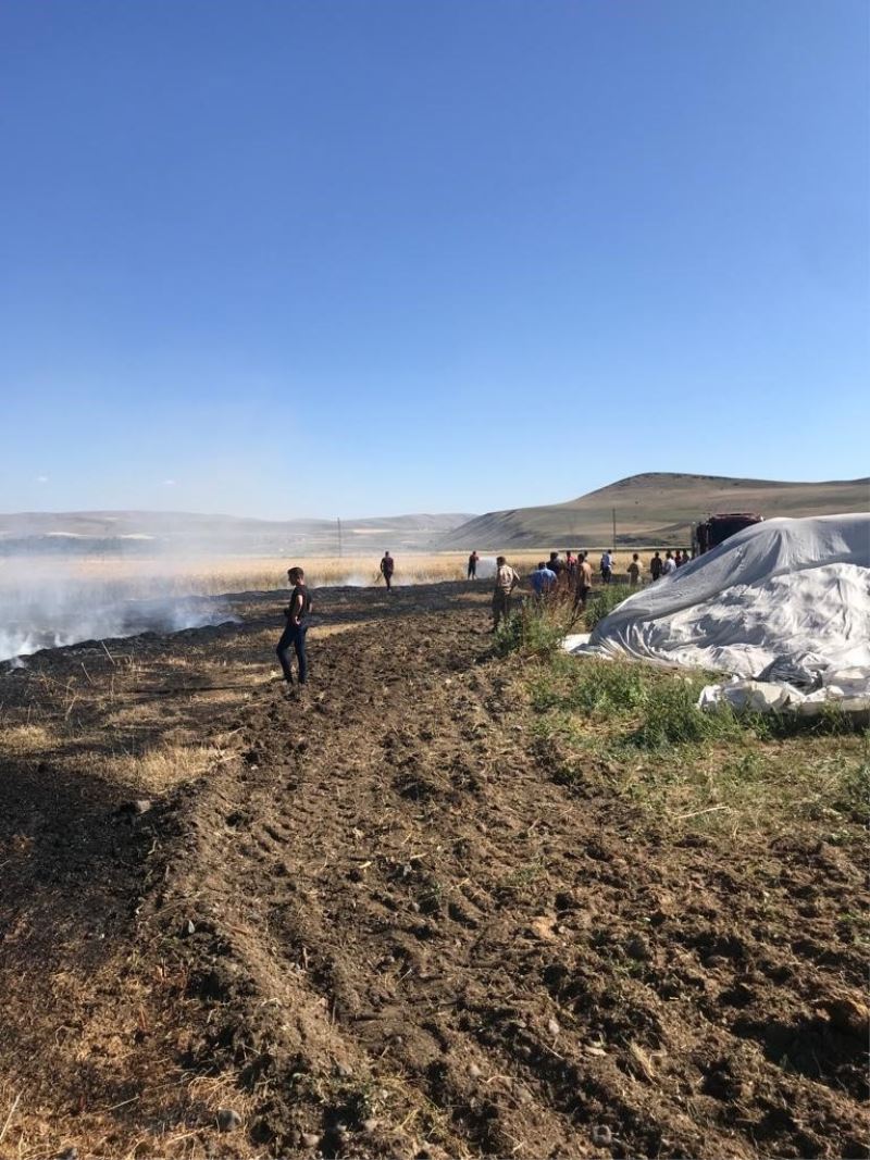 Ağrı’da bir tarla küle döndü
