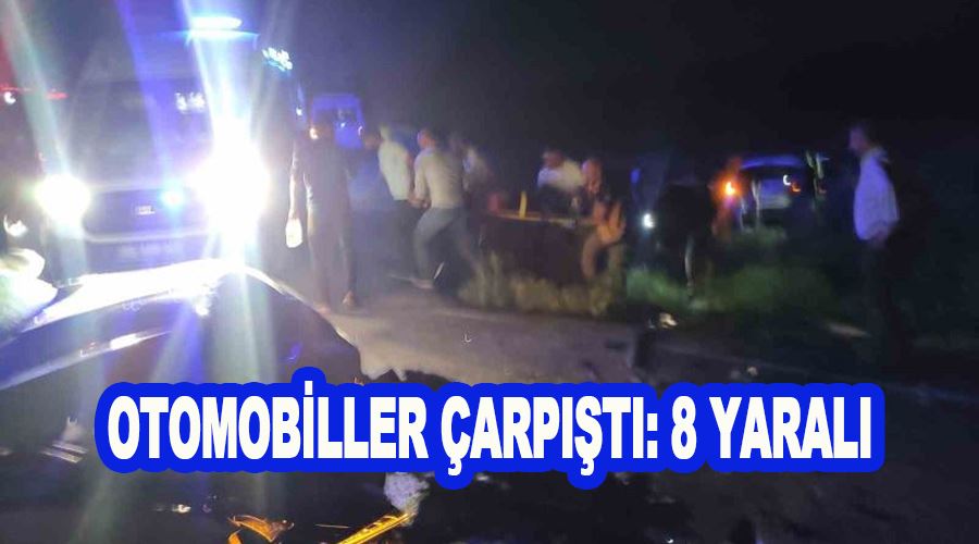 Otomobiller çarpıştı: 8 yaralı
