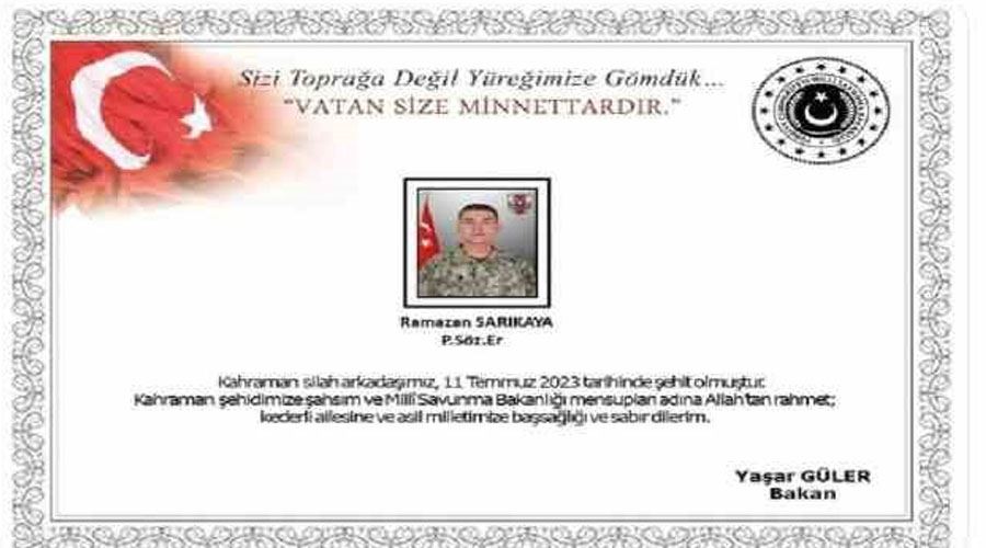 Askeri araçla otomobilin çarpıştığı kazada 1 asker şehit düştü