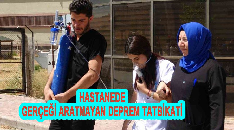 Hastanede gerçeği aratmayan deprem tatbikatı