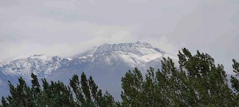 Ağustos ayında Süphan Dağı’nın zirvesine kar yağdı
