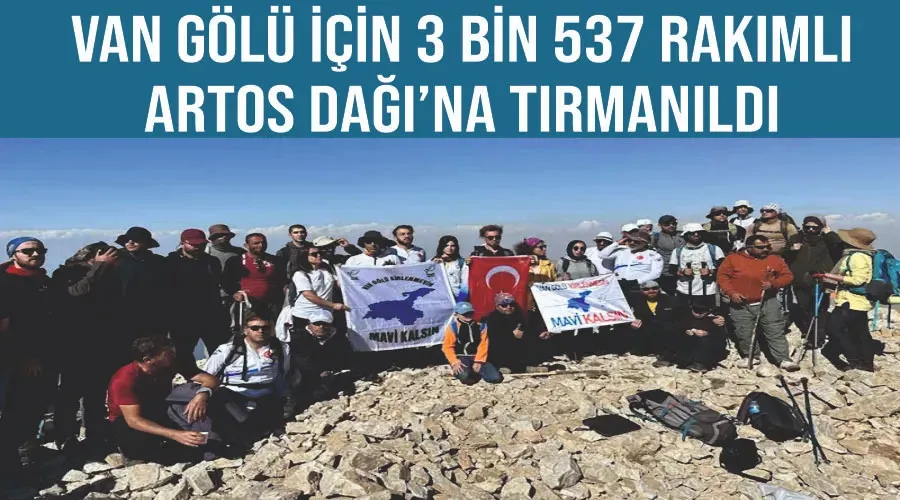 Van Gölü için 3 bin 537 rakımlı Artos Dağı’na tırmanıldı