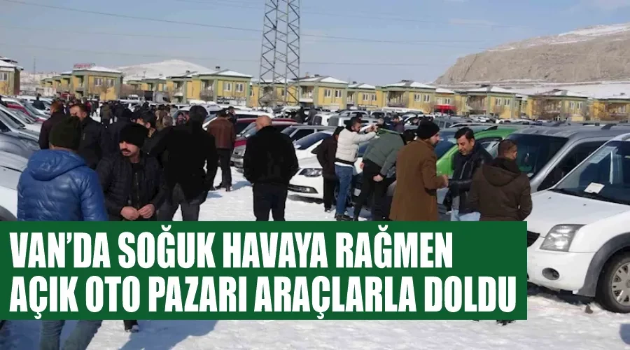 Van’da soğuk havaya rağmen açık oto pazarı araçlarla doldu