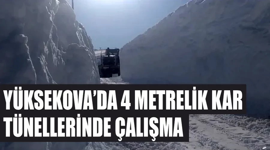 Yüksekova’da 4 metrelik kar tünellerinde çalışma